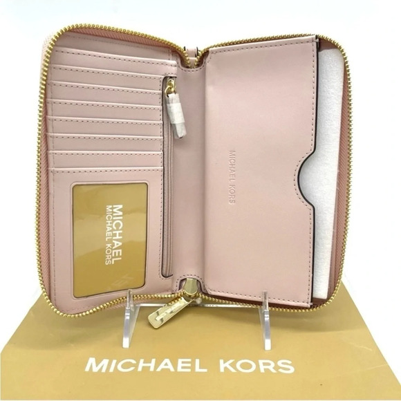 Michael Kors Large Flat MF Phone Case Wallet Light Pink - Picture 6 of 9
